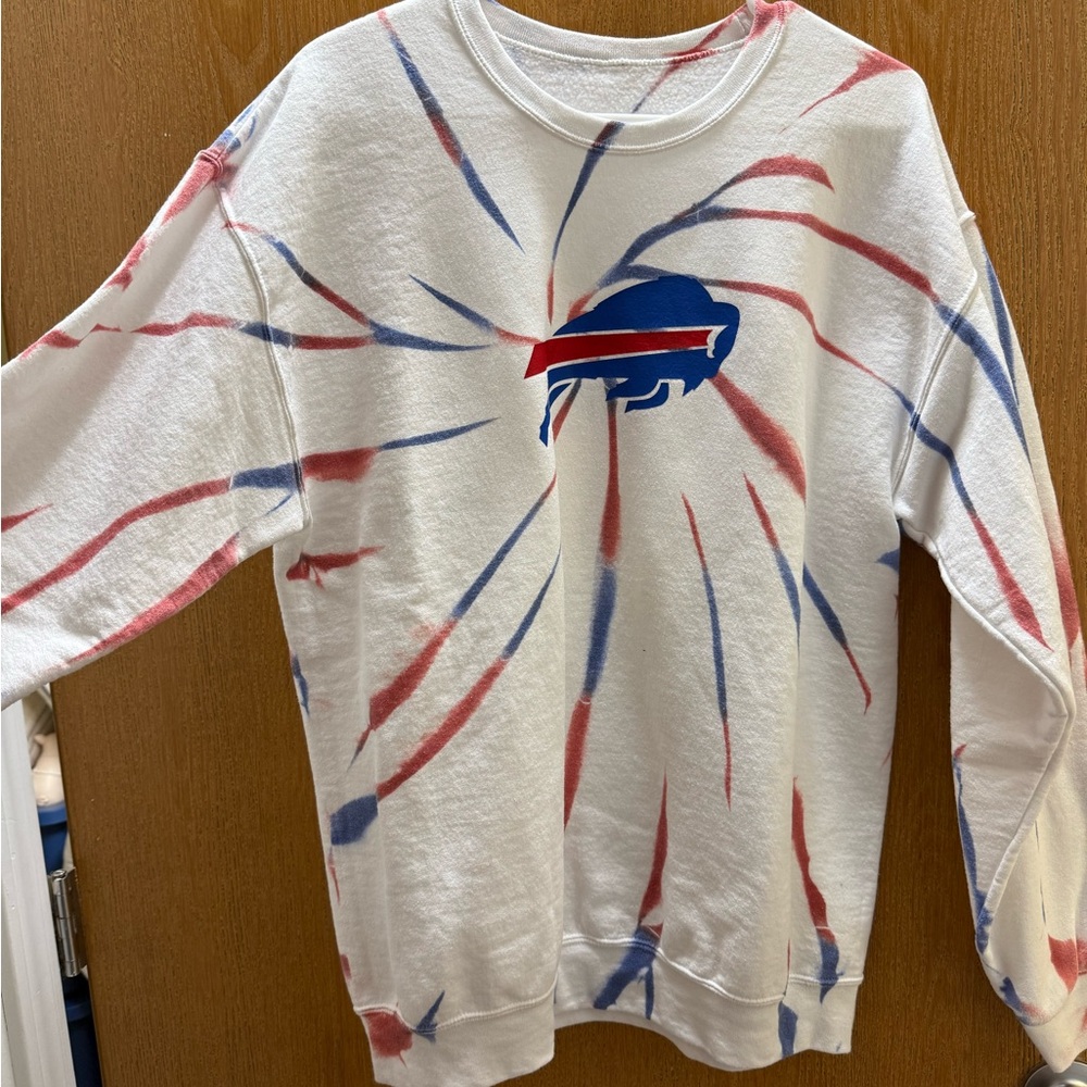 Buffalo Bills Tie-Dye Sweater - Red, Blue, White
